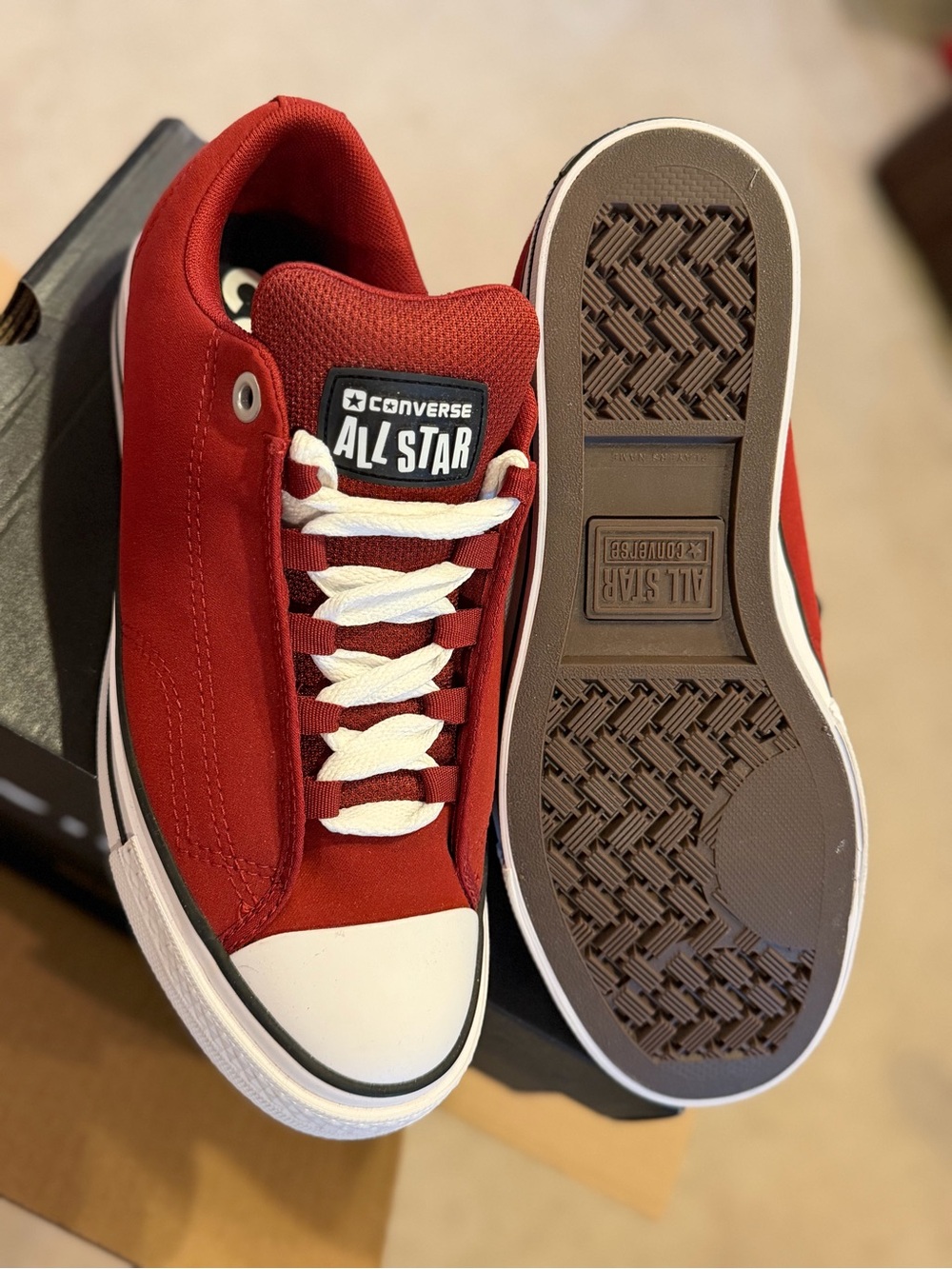 Converse All Star Low Top Sneakers - Red with White Accents